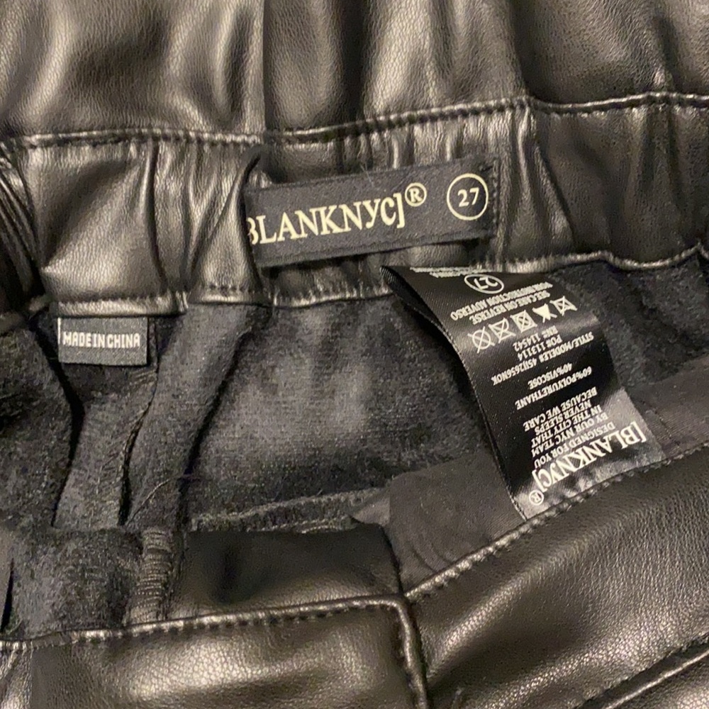 Paper-bag waist pants vegan faux leather 27 - Picture 7 of 10